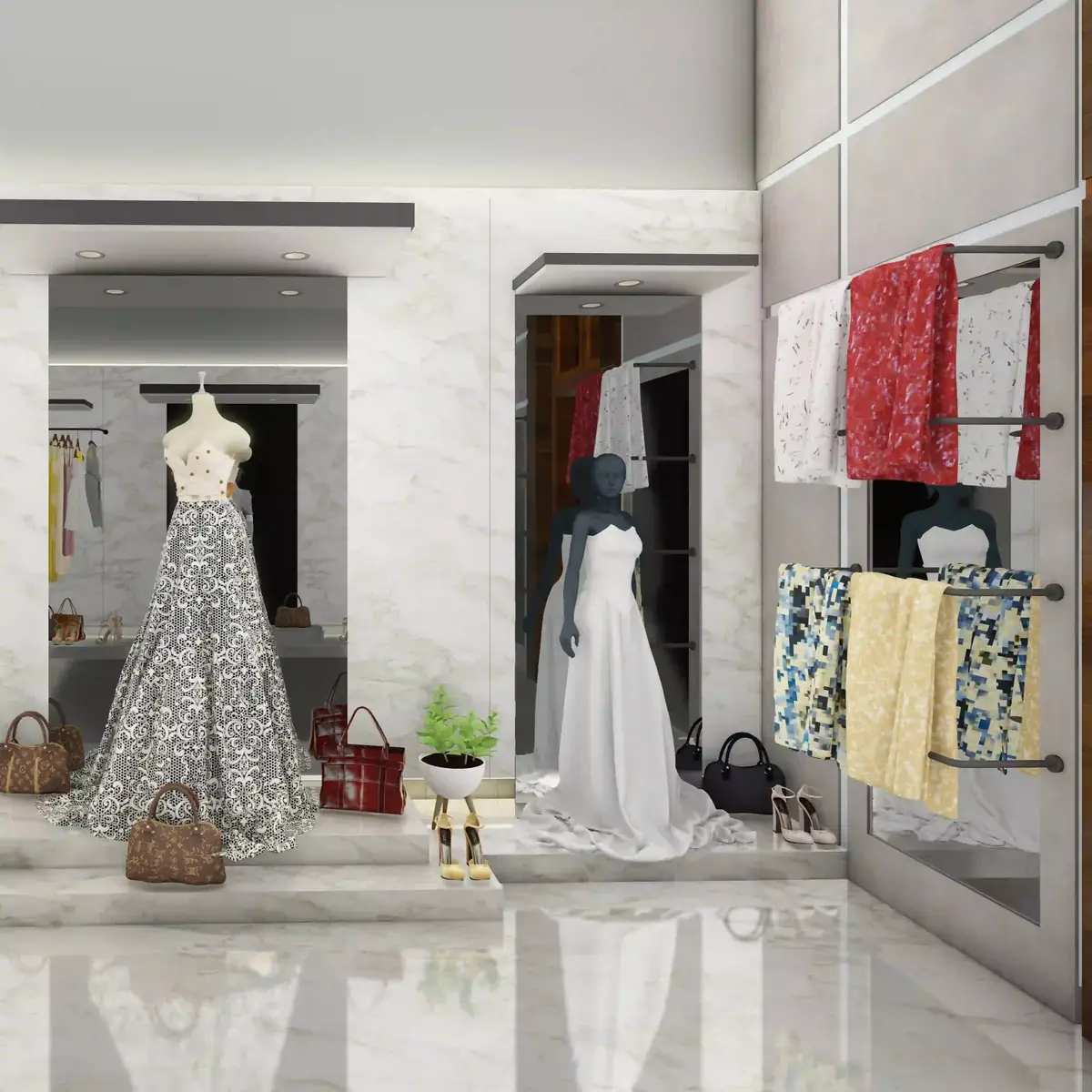 A fashion boutique captured as a 360 virtual store