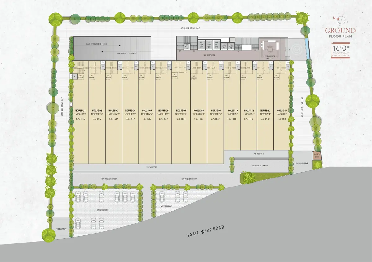 Site plan of a commercial project used in a tour